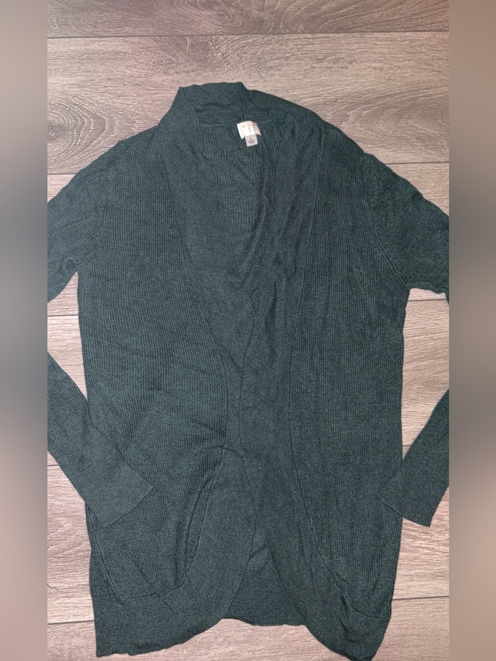 A New Day Women’s Green Knit Open Front Cardigan Sweater Size L Stretch